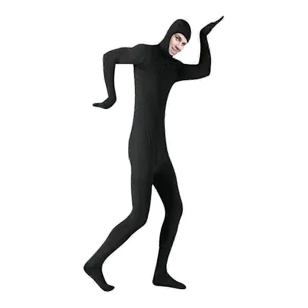 {xjxj} Halloween-tilbud Spandex Helkroppsdrakt med ansiktsåpning for Halloween, heks og Halloween-fest, gave svart svart svart Black