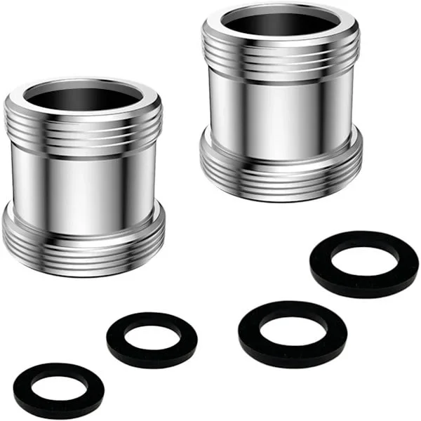 M22 till M24 dubbelgängad adapter 2-pack med gummitätning kompatibel med kökskranar vattenfilter luftare anslutning