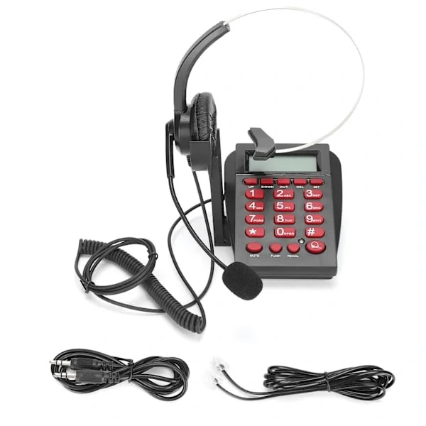 HT720 Callcenter kablet telefon med omnidirektionelt headset Håndfri telefon med headset til kontor og hjem
