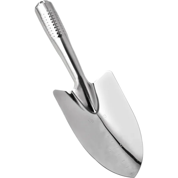 Skyffel - Trädgårdsredskap - 27 x 6,5 cm - Handskyffel - Spetsig skyffel - Trädgårdsskyffel - Trädgårdsmurarslevar - Silver - Rostfritt stål - Skyffel