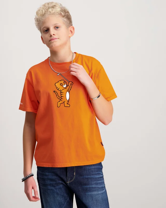 Malbon YOUTH CUB BUCKETS TEE Orange T-shirts Garçon - Kids Brand Store