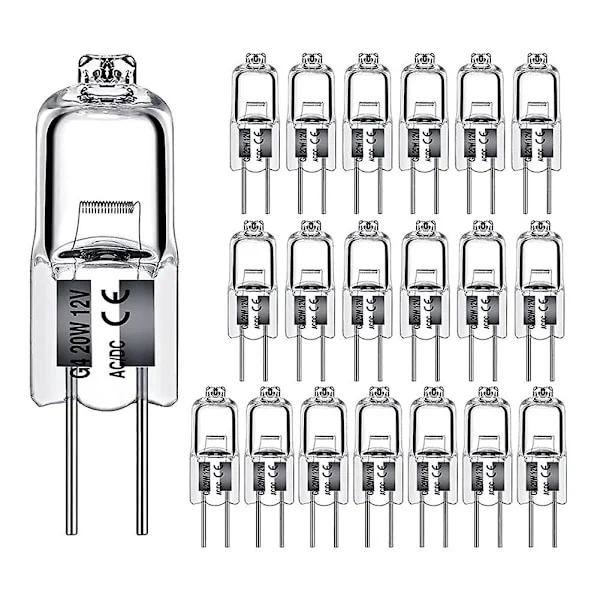 40 stk. G4 12V 20W Halogen Pære G4 12V Pære Indsat Perler Krystal Lampe Halogen Pære 20W 12V Halogen Pærer