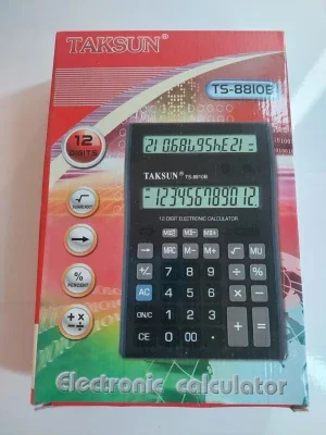 Taksun TS-8810B 12-siffrig elektronisk bordskalkylator med dubbel skärm
