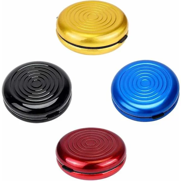 4 pcs Euro Coin Storage Boxes, Alloy Round Coin Holder Euro Coin
