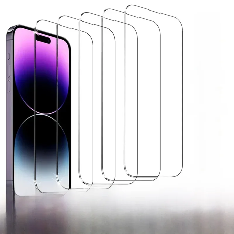 AliExpress - 5Pcs Gehärtetem Glas Für iPhone 15 13 11 12 14 Pro Max Mini Screen Protector Für IPhone 16 17 8 plus X XR XS MAX Schutz Glas
