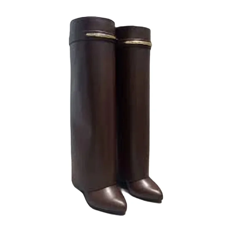 AliExpress - Bottines à talon haut à bout pointu avec boucle en métal, bottes hautes pour femme, hiver 2026, bottes longues à enfiler, talons hauts, 