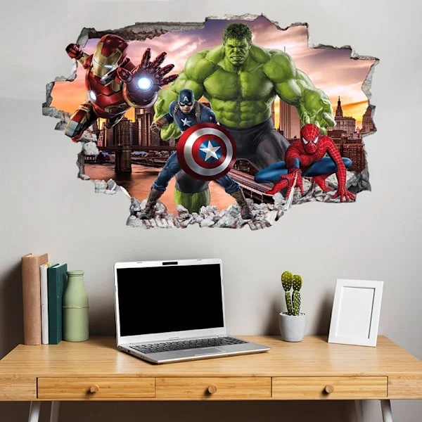Avengers Superhero Wall Decal for Bedroom Self-Adhesive Wall Sticker Video Game Birthday Party Supplies