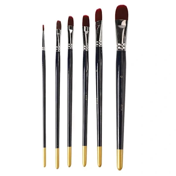 6 Pieces Acrylic Paint Brush Set for Beginners Soft Painting Thickening DIY Nylon Hair Paint Brushes for Nail Face Painting