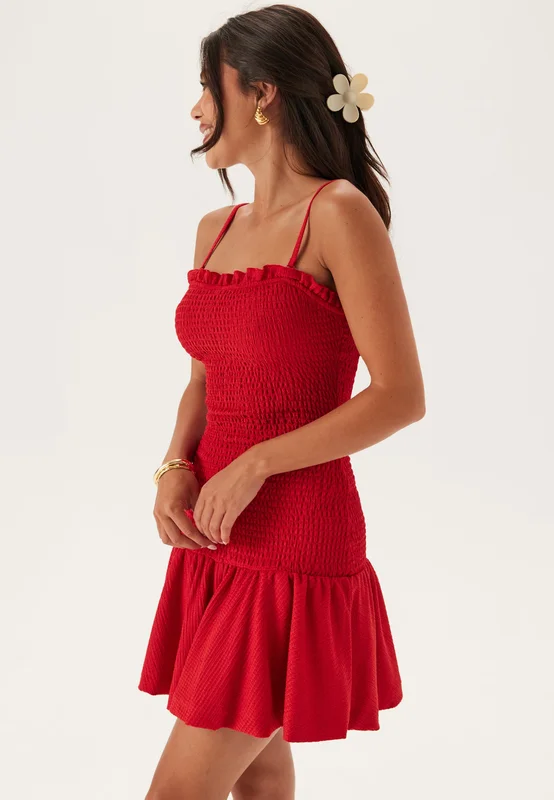 BUBBLEROOM - Short smock Dress - Red