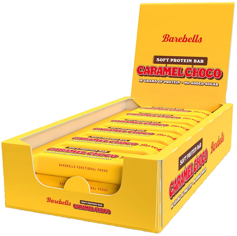 Barebells Proteinbar 12-pak (1 kasse) Soft Caramel Choco, Sport & Velvære, Protein & Energi, Energi- Og Proteinbarer