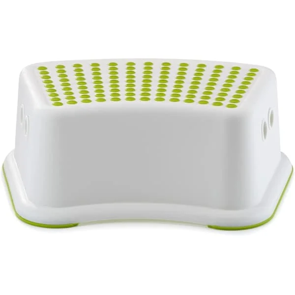 Sturdy Bathroom Stool, Practical Non-Slip Toilet Stool in White and Green for Children, Versatile Stool (Green)-yux