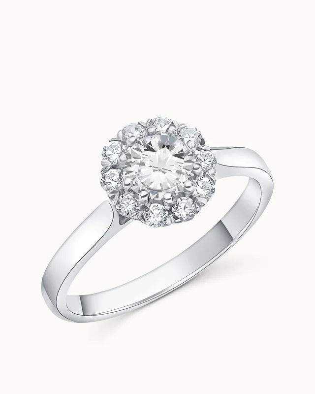 Rosettring Ebba 18K Hvitt Gull - Forlovelsesringer & Gifteringer hos Vanbruun