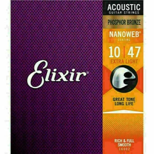 Elixir Phosphor Bronze -akustisen kitaran kielet Nanoweb-pinnoitetut kevyet kielet