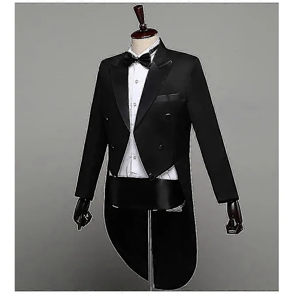 【BQ】Herre Sjakett Smoking Dress Buksesett, Herre Smoking Dress Med Sløyfe