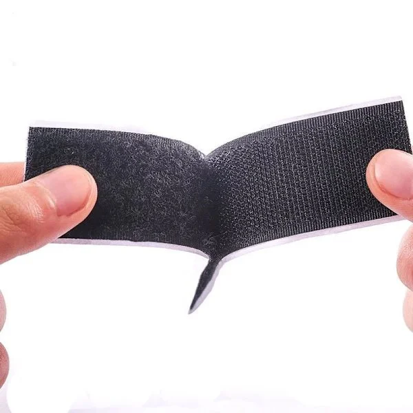 25 Meter Stark Självhäftande Kardborreband Hake och Ögla Svart Vit Nylon Klisterband med Starkt Lim 20/25/30/50MM