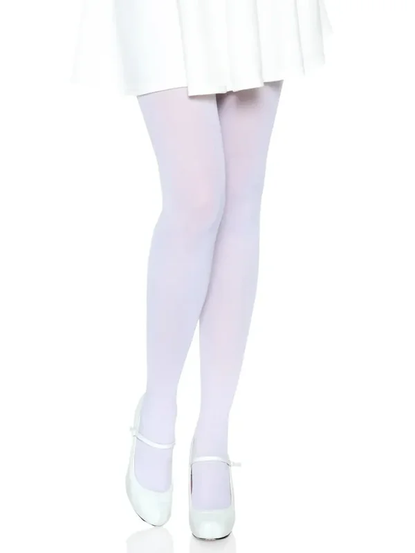 Nylon Opaque Pantyhose White - Leg Avenue