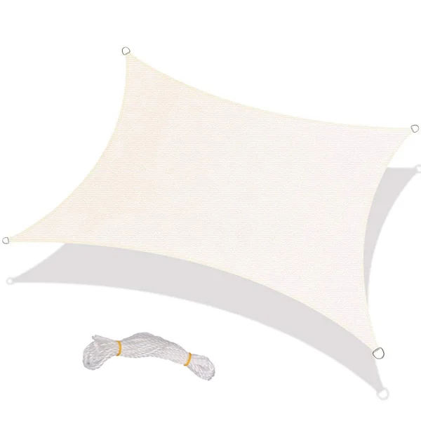 Solsegel Rektangel Polyester Oxford Tyg Orange Röd Solskydd Segel för Bakgård Gård Däck Uteplats Trädgård 2,5x2,5m