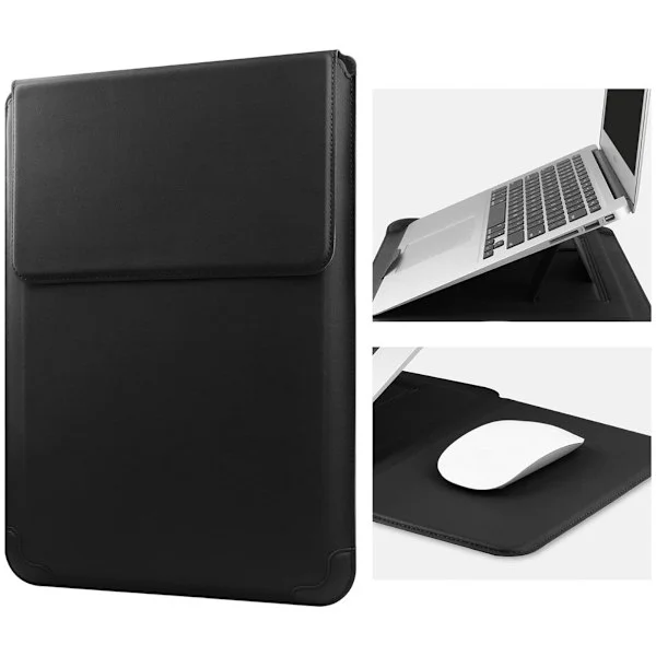 13.3/14 inch Cooling Stand Laptop Case: Multifunctional, Waterproof PU Leather Notebook Bag