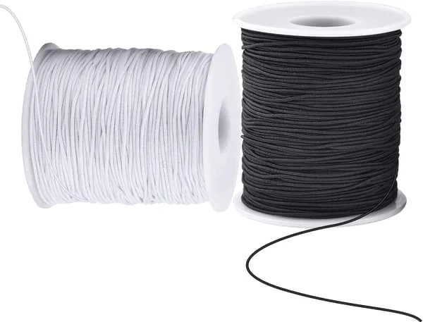 Elastic Thread for Bracelets, 2 Rolls 1mm 100m Sturdy Bracelet Thread, Stretchy Elastic Thread for Jewelry Making, Necklaces, Beads