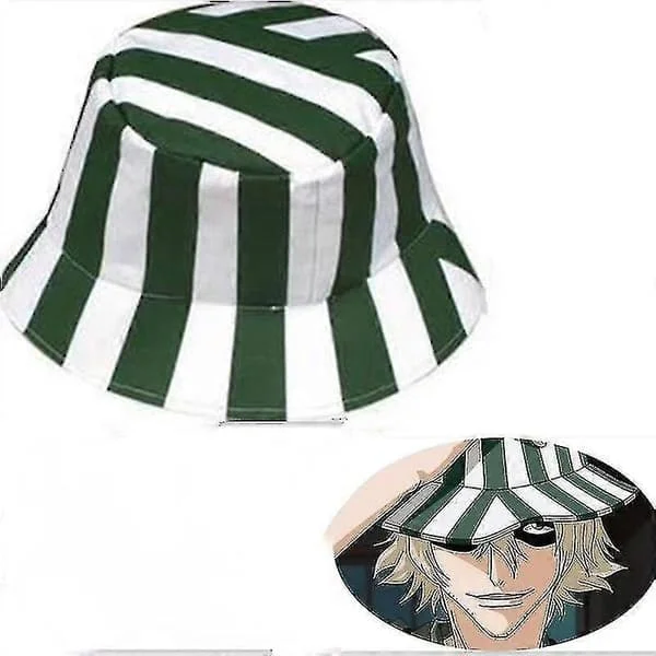 Anime Bleach Urahara Kisuke Cosplay Hatt Keps Kupol Grön Och Vit Randig Sommar Cool Hatt Vattenmelon Hatt