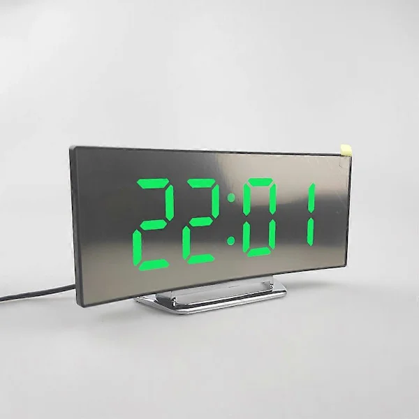 LED Väckarklocka Digital Alarm Digital Klocka Stor Display Multifunktionell Väckarklocka Fk Grön
