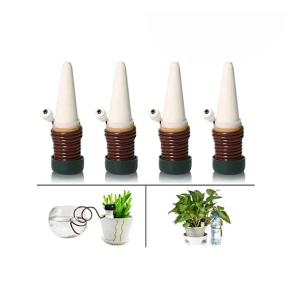 Automatisk lat sprinkler keramisk droppblomspruta mikro droppvattenperkolator bevattningsset med 4 st