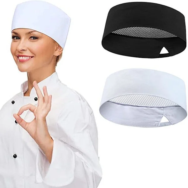 2 stk kokkehuer, unisex kokkehuer, justerbare og åndbare køkken