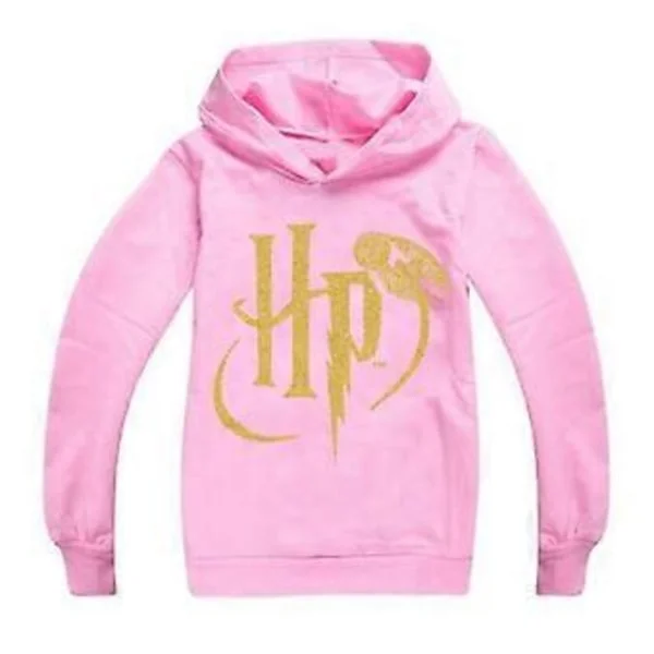 Hogwarts Harry Potter Tryckt Barn Hoodie Casual Långärmad Huvtröja Pullover Jumper Toppar (11-12 År Rosa)