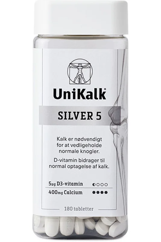 Spar 20% • Køb 2, Unikalk Silver 5 Hvid 180 stk., Helse & Madvarer, Mineraler, Kalk