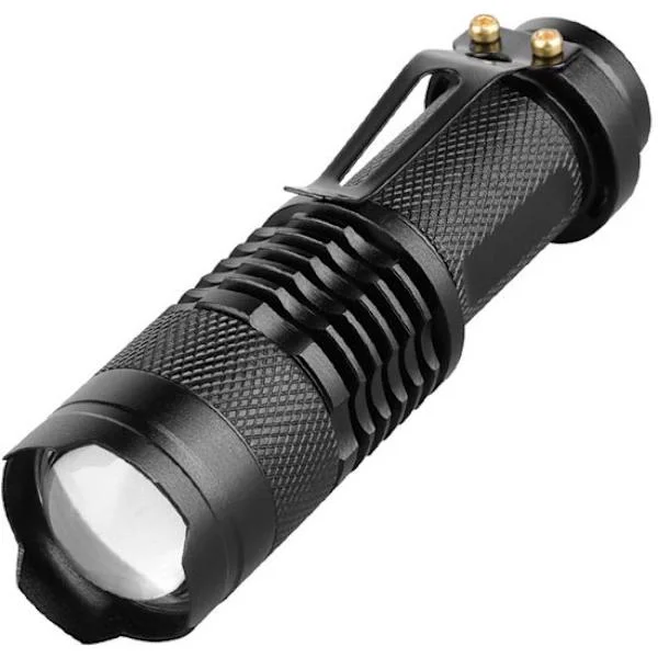 Zoom ficklampa - Ficklampa - Batteridriven ficklampa - Kraftfull ficklampa - Bärbar ficklampa - Svart