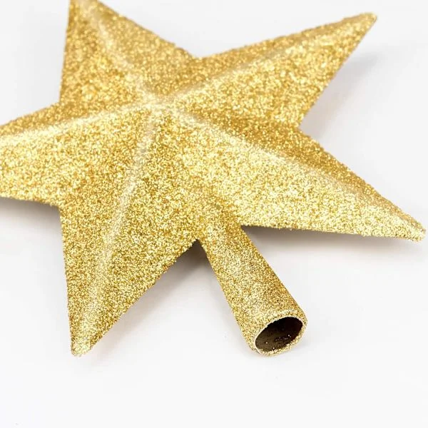 1 pc 6" Christmas Tree Toppers, Gold Glitter Christmas Tree Decoration