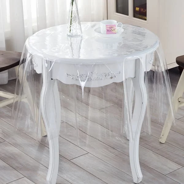 PVC Vinyl Tablecloth Protector in Round 90cm (Clear 0.25mm)