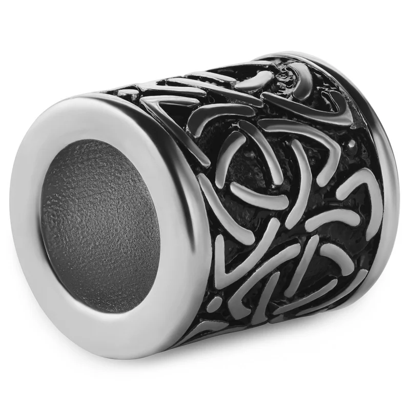 Anillo para barba con nudo celta plateado para hombres - Anillos y cuentas para barba