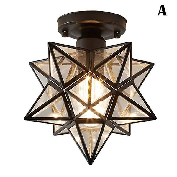 [LCS] Taklampa Femuddig Stjärna Taklampa Hall Gång Balkong Små Lampor Järnkonstlampa