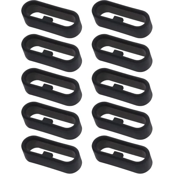 10 st armbandshållare, kompatibel med Garmin Vivoactive 3 & Music Säker Silikonring - (svart)—PA