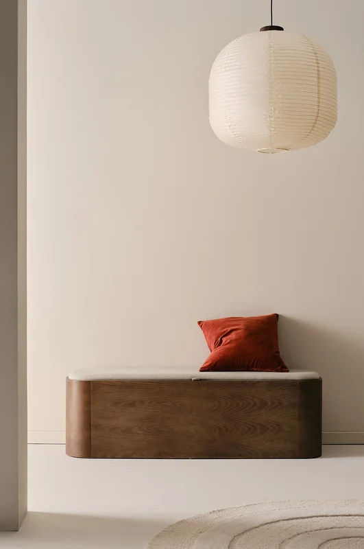 Jotex - Bänk Med Förvaring 140 Cm Plywood - Polyester Valnöt MOUJI - Köp Bänkar hos Jotex