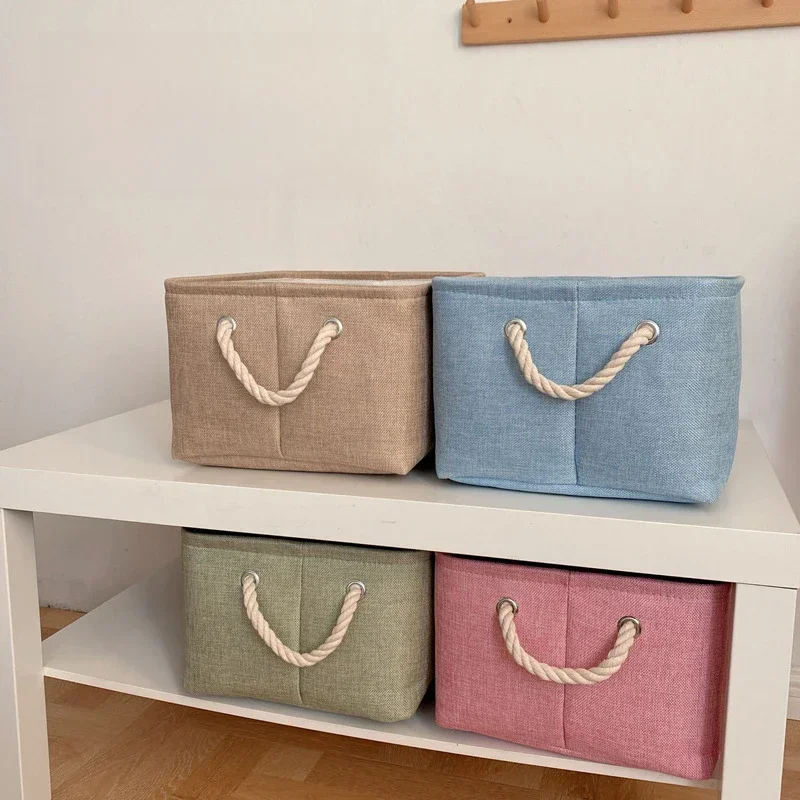 AliExpress - Kleidung Lagerung Korb Hause Liefert Kleinigkeiten Sortierung Korb Falten Leinen Organizer Box Desktop-Organizer