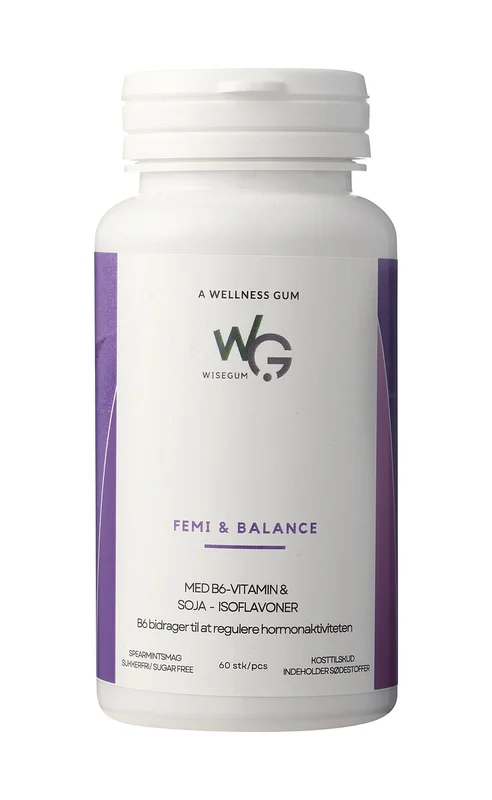 WiseGum Femi & Balance 60 stk, Helse & Madvarer, B-vitamin, B6 Vitamin