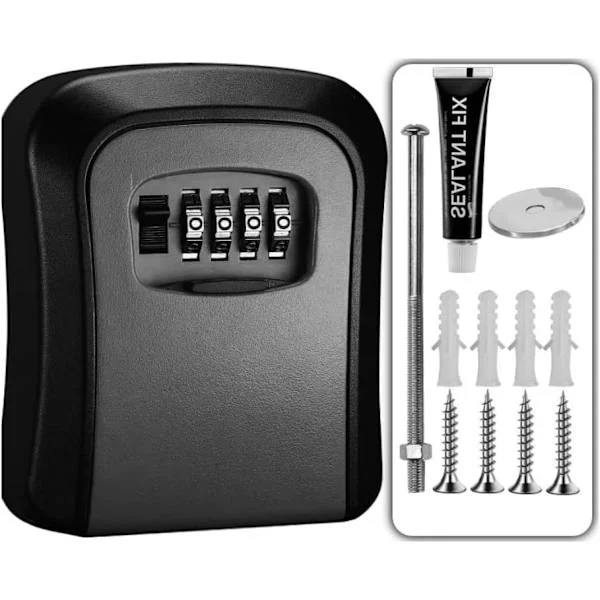 Key Cabinet Wall Mounted, Outdoor Digital Combination Key Box with Weather Protection, Lockable Key Cabinet, Storage for Spare Key