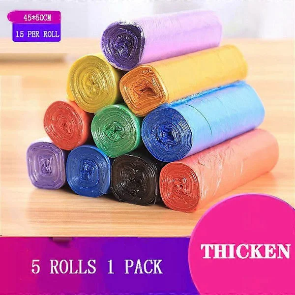 Ruller 1 pakke 100 stk Husholdnings engangs søppelsekker Kjøkken Oppbevaring Søppelsekker Rengjøring Avfallssekk Plastpose Fargeblanding 45x50cm