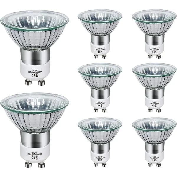 GU10 halogenlampa 50W dimbar, 220V GU10 halogenlampa 2 stift, 2800K varmt vitt ljus, 700 lumen - Perfekt