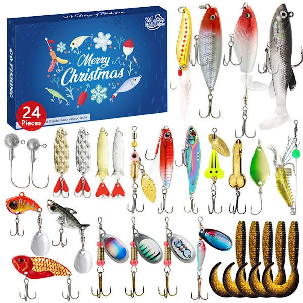 Fiskedrag Adventskalender 2025, Fiskeutrustning Adventskalender - Adventskalender Fiskedrag | Julnedräkning Fiskedrag Set!