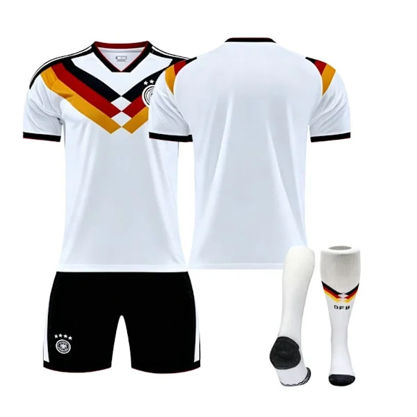 2026 VM Tyskland Herrlandslag Hemmaställ, Otryckt Fotbollsställ med Tröja, Shorts & Strumpor XL