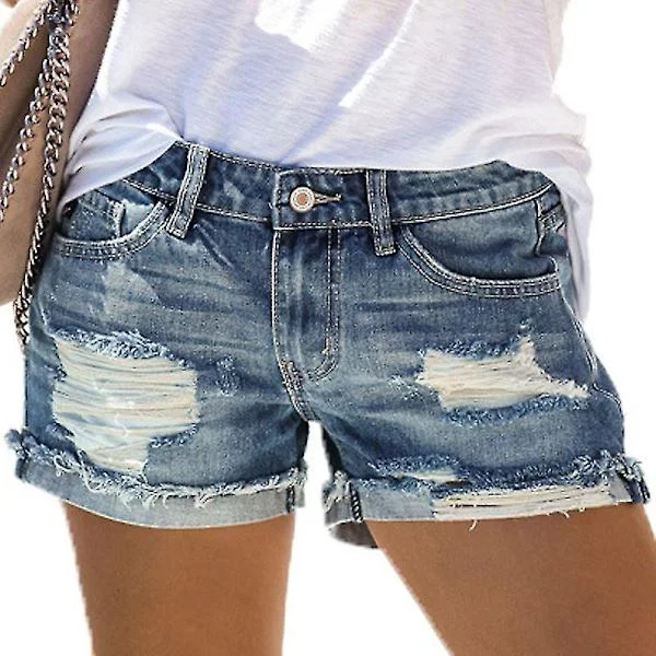 Womens Holiday Ripped Denim Shorts Jeans Hot Pants Distressed Frayed Short Byxor Från Guanzai