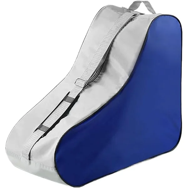 Roller Skate Bag - Portable Backpack Style Bag with Adjustable Shoulder Strap | Zipper Storage Bag, Holds Two Roller Skates blue