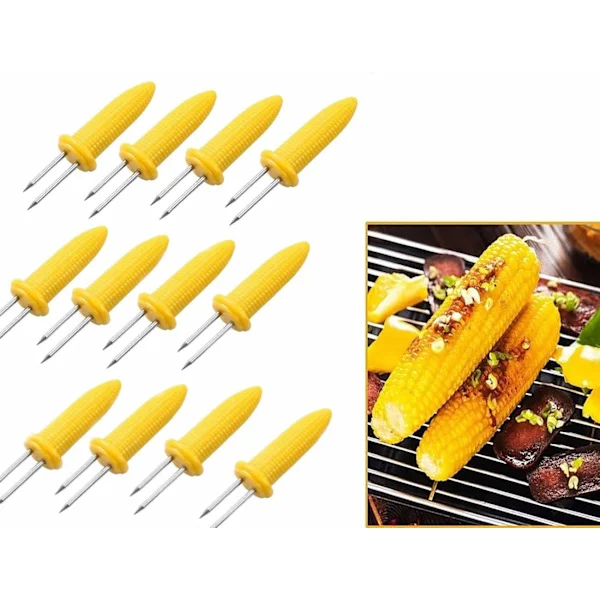 12-pack rostfria majshållare BBQ-grill dubbla majshållare