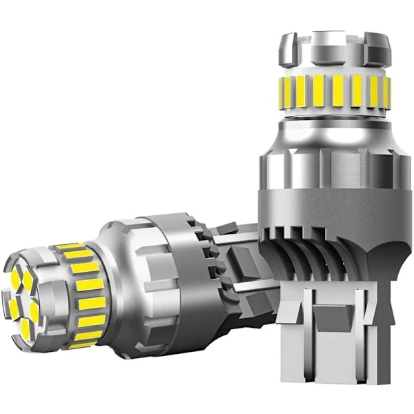 2 stk Bil T20 7440 W21W LED Canbus Ryggelys 7443 LED Pære Baklys 6000K Super Lys Lampe