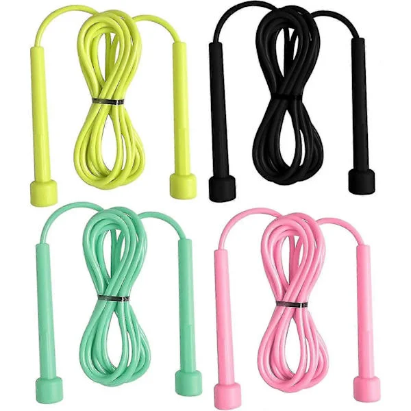 4 Pieces Jump Rope for Kids Adults Speed Jump Rope Adjustable with Comfortable Non-Slip Handles Colorful Jump Rope for Fitness Sports Boxi