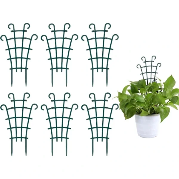 Lille Espalier, 6 stk. Plantestøtte til Klatreplanter Espalier til Potteplanter Stabelbar Plantestøtte i Plast Espalier til Indendørs Udendørs Hoya Vi