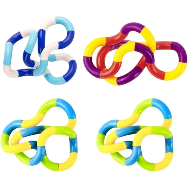 4 stk. Tangle Fidget-legetøj, Kreativt lydløst Fidget-legetøj til lindring, Fingerhånd Tangle-legetøj Klassisk sensorisk Fidget-twist-legetøj
